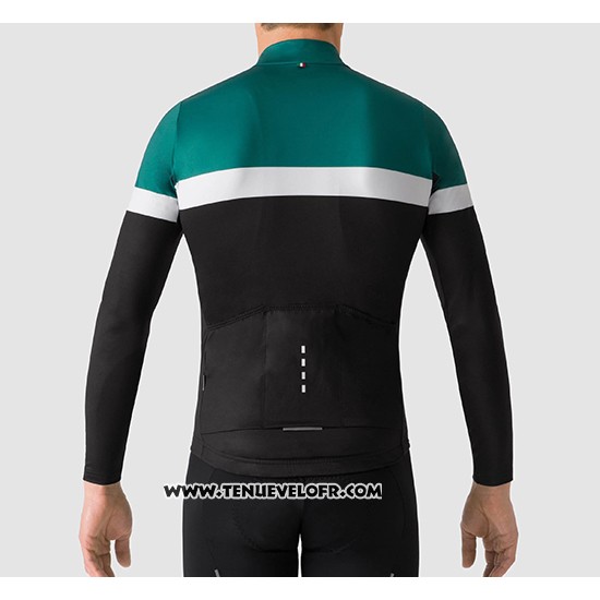 2019 Maillot Ciclismo La Passione Vert Blanc Noir Manches Longues et Cuissard